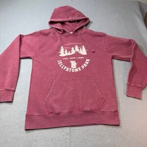 Yogi Bear Jellystone Park Hoodie Sweatshirt Live‎ Love Camp Graphic Pink L